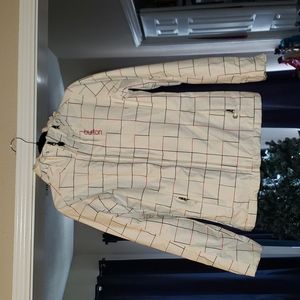 Burton Ski/Snow jacket, cream base with multi-colored lines, Size Small